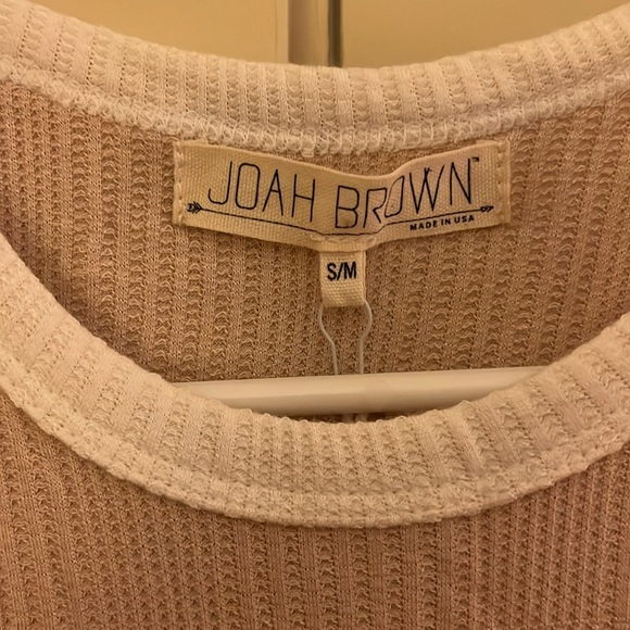 Joah Brown Tan and White Ribbed Tank Top - Picture 3 of 4